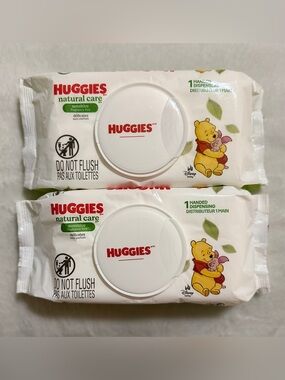 Huggies Natural Care Baby Wipes 56‎ Count Per Pack Lot of 2 Packs - 112 wipes